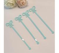 20pcs of Bow Drink Stirrers,Baby Blue Acrylic Drink Stirrer,Bow Drink Stir Stick,Swizzle Sticks for Party&Festival Decoration