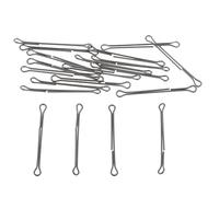 20pcs of Fish Articulated Shank, Shanks Fly Tying, Silver, Length 35mm