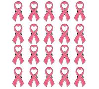 20pcs Official Ribbon Brooches Pin Breast Cancers Awareness Lapel Health Care Public Welfare Badges Women Jewelry Gift Brooch Pin