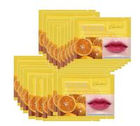20PCS Orange Collagen Lip Masks - Moisturizing, Plumping & Nourishing for Dry Lips, Fade Texture & Smooth and Dazzling, Exfoliator & Tinted Jelly Balm, Complete Lip Set