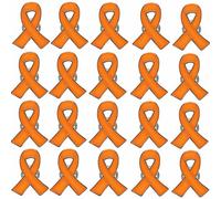 20pcs Orange Ribbon Awareness Pin Leukemia Kidney Cancer Multiple Sclerosis & Gun Violence Awareness Products Hope Enamel Lapel Brooch