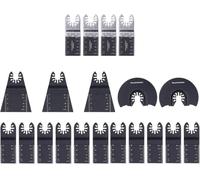 20Pcs Oscillating Saw Blade Kit, Universal Quick Release Cutting Tool Set for Wood Metal Plastic, High Carbon Steel and Bi Metal Blades with Various Sizes, Compatible with DRNice and Attractive