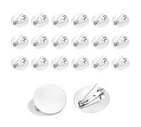 20pcs/Pack 15/20/25/30mm Flat Brooch Base Round Blank Tray Cameo Charms for Jewelry Making DIY Findings(Gold)