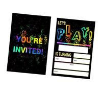 20Pcs / Pack Eye Catching Birthday Invites Neons Designs Invitation Cards for Memorable Parties Dynamic Celebration Cards