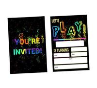 20Pcs / Pack Eye Catching Birthday Invites Neons Designs Invitation Cards for Memorable Parties Dynamic Celebration Cards