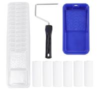 20pcs Paint Roller Tray Set, Includes 4in Mini Rollers Disposable Pan Liners Small Paint Tray Ergonomic Handle Ideal Kit Supplies for Home Renovation Trim Cabinets & Touch Ups