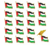 20Pcs Palestine Flag Pin Badge Lapel Palestine National Enamel Metal Brooch for Women Men Clothing Bag Pack Jacket Armband Hat