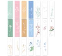 20Pcs Paper Bookmarks,Nature Plants Themed Letterpress Printing Boxed Book Marks,Bookmark for Women Reader Students Classmates (B)