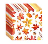 20Pcs Paper Napkins Disposable Party - Paper Napkins with Pumpkin & Fall Leaf Design - Autumn Harvest Tableware for Fall Party, Dinner & Thanksgiving Decorations