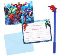 20Pcs Party Invitations+ 1Pcs Kawaii Gel Pen, Kids Birthday Party Invitations with Envelopes, Double Sided Fort nite Invite Cards+Pens Set for Birthday Baby Shower School Supplies