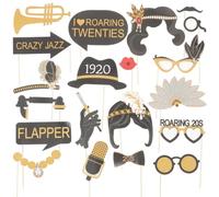 20PCS Party Photo Booth Props 1920s Party Photo Posing Props Glitter Funny Photo Booth Props DIY Birthday Party Props for Weddings Valentine's Day Party Supplies Decoration