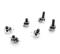 20PCS PCB Momentary Tactile Tact Push Button 4-Pin Self-reset Switch Right Angle With stent 6 * 6 * 4.3/4.5/5/6/7/7.5/8/10/13mm(6x6x9.5mm)