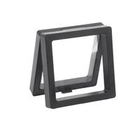 20pcs PE Film Jewelry Storage Box 3D Packaging Case Gemstone Free Stand Floating Frame Membrane Ring Earrings Necklace Display Holder For Earring Necklace Bracelet(Black-7x7cm)
