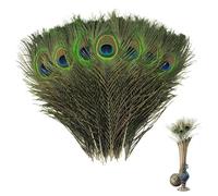 20pcs Peacock Feathers, Peacock Feather, 10-12inch Peacock Feathers with Eye, Peacock Tail Feather, for Wedding, Christmas Party Decoration, Vase Decoration Feathers, Peacock Costume, DIY Art Craft