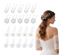 20PCS Pearl Flower Bridal Hair Accessories, Wedding Hair Accessories for Women, Hairclip for Girls and Women, Suitable for Weddings, Parties, Dances, and Other Occasions