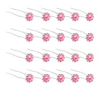 20PCS Pearl Hair Pins for Women, Bridal Imitation Pearl Flower Hair Accessories with Rhinestone Petals, Reusable Wedding & Party Hair Clips for Bridesmaid Prom Guest