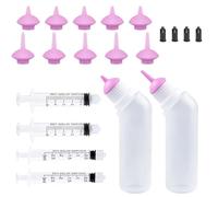 20PCS Pet Nursing Bottle with Pink Replacement Mini Nipple Feeding Bottle, Feeding Kit for Kittens Puppiesfor Newborn Kittens, Small Animals