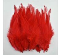 20Pcs Pheasant Feathers for Needlework DIY Jewelry Small Chicken Plume Fly Tying Materials Dark 2(Red 2)