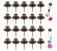 20pcs Picture Hangers Nails Double-Headed Wall Nails, Thumb Tacks Hooks, Pushpin Hook Hangers Decorative Push Pin Hooks for Home Classroom Office Study Room Drywall (Bronze)