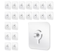 20Pcs Picture Hangers Without Nails, Transparent Adhesive Wall Hooks, No Drill Picture Frame Hangers for Home, Kitchen, Bathroom, Office