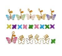 20pcs Pink Butterfly Dreadlock Hair Clips for Braids and Extensions | Metal and Plastic Adornment, Chic Modern Styling, for Teens, Twists, Stage Wear, Everyday Use