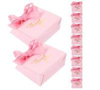 20pcs Pink Gift Bags with Bow Ribbon for Party and Shops | Paper and Polyester Build, Light Weight, Not Easy to Tear, Small Wrap Bags for Candy and Treats