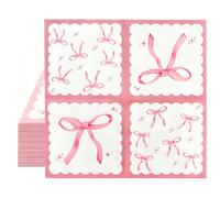 20Pcs Pink Napkins, Pink Bow Serviettes, Pretty Napkins for BBQ, Hen Party, Birthday, Women's Celebration - Disposable Decorative Serviettes for Table Decor