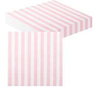 20pcs Pink Paper Napkin 33x33CM,Soft Striped Disposable Luncheon Paper Party Serviettes Tableware for Birthday,Christmas,Halloween,Wedding,BBQ,Parties Dinner Pink Striped Serviettes Napkins