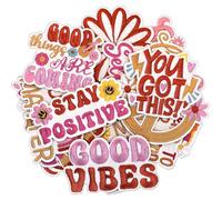 20Pcs Pink Positive Affirmations Iron on Patches，Motivational Phrases Embroidered Sew on Applique for Bags Clothes Jackets