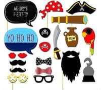 20Pcs Pirate Party Photo Booth Props Halloween Decorations Accessories Children Fun