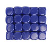 20Pcs Plastic 16mm Round Corner Dice Set for Board Games Teaching Toys DIY Craft Math Activities (Blue)