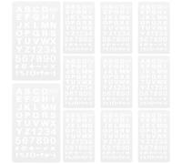 20pcs Plastic Alphabet Number Punctuation Stencil for Journal Planner | Reusable Layering Template, Hollow Lines, for Wall Painting, Signage, Scrapbooking, Hobby Use