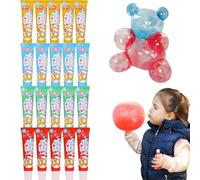 20Pcs Plastic Bubbles, Non-toxic Bubble Balloons, Easy & Fun Blow BubblesToys for School, Party, Indoor, Outdoor, Gifts for Kids, Random Color