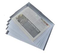 20PCS Plastic Envelope, Transparent Reusable Waterproof Folder with Buttons for Documents(White)