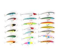 20pcs Plastic Fishing Lures, Artificial Lifelike Fishing Bait, Colorful Soft Swimbaits with Sharp Hooks for Freshwater Saltwater Bass Trout, Reusable Fishing Tackle Kit