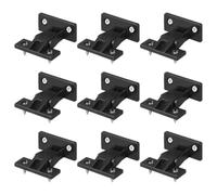 20pcs Plastic Furniture Cabinet Connectors Push in Concealed Brackets | Adjustable Black Fittings, Tool Free Assembly Support for Partition Panels and Office Furniture Installation
