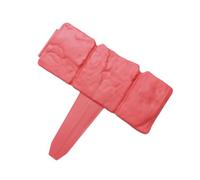 20pcs Plastic Garden Fence, Edging Stone-Look Foldable Lawn Border | PP Construction, Interlocking Sections, Curved or Straight Layout, Mallet Installation, Orange Finish for Shrubs, Soil
