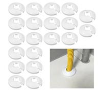 20PCS Plastic Pipe Cover Decoration, 16mm Radiator Pipe Covers White, Durable Radiator Pipe Hole Covers, Easy Installation Radiator Pipe Covers for Heating Pipes Drains Radiators