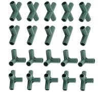 20PCS Plastic Pipe Fitting Connectors Fit 11MM/0.43Inch 4 Types Greenhouse Frame Building Connector Kit Garden Stake Connectors Greenhouse Accessories Suitable for Grape Trellis Sunscreen Gardening