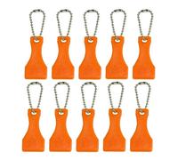 20PCS Plastic Scraper Tool Keychain, Lottery Ticket Scratcher Tool, Scoop Shape Key Ring Scratcher, Scratch Off Tool for Scratching Lotto Cards, Labels, Films (Orange)