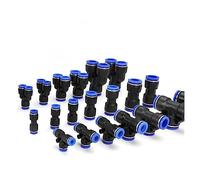20PCS Pneumatic Fittings PZA/PU/PE/PV Water Pipes Pipe Connector 4-16mm Plastic Hose Quick Couplings Tee Air Straight Gas(PU-4)