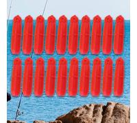 20PCS Pole Elastics for Fishing Pole Elastic Connectors Fishing Pole Fishing Line Stopper Method Hollow Pole Elastic Bead Connector Terminal Tackle Slip System for Carp Rig Marking (Red)