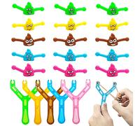 20pcs Poo Slingshot Toy,Funny Catapult Poo Slingshot Prank Toys for Kids and Adults,Poo Stress Toy Funny Poo Mochi Squishy Toys for Birthday Joke Prank Present Christmas Stocking Filler Toys