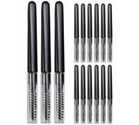 20pcs Portable Eyebrow Brush Comb with Caps, Nylon Plastic Black | Brushing Brows, Separating Lashes, Compact Travel Size, Multipurpose Grooming Tool, Easy Lid Storage