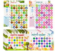 20Pcs Potty Training Reward Chart - Dinosaurs & Mermaids Toilet Training Reward Chart for Boys & Girls, Potty Behaviour Charts with Stickers