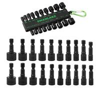 20Pcs Power Nut Driver Set for Impact Drill, 4-12mm Hex Shank Quick-Change Nut Driver Socket Bit Set Metric & SAE