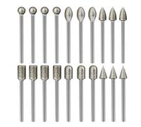 20PCS Precision Diamond Burr Bit Set, Durable 1/8 Inch Shank Rotary Tool Accessories for Carving, Grinding, Polishing & Engraving on Stone, Glass & Ceramics