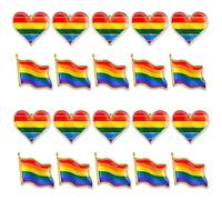 20PCS Pride Pins, LGBT Pins, Equality Gay Lesbian Progress Flag Lapel Pin, Rainbow Flag Pin, Festival Badge Accessories for Men Women Decoration Clothes Bags Party Supplies