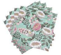 20Pcs Printed Floral Paper Serviettes Napkins Disposable, 2-Ply Dinner Party Napkins for Wedding, Birthday Celebration, 33x33cm Vibrant Table Setting (Lake Blue)
