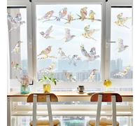 20PCS Prism Birds Branch Window Stickers, Removable PVC Bird Shape Suncatcher Rainbow Window Clings Decals, Static Cling Anti-Collision Stickers Prevent Birds Strikes or Flying in Windows Glass Door